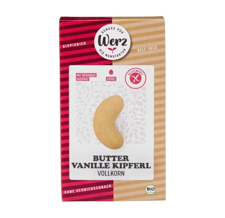 Butter Vanille Kipferl, glutenfrei bio 125g Werz